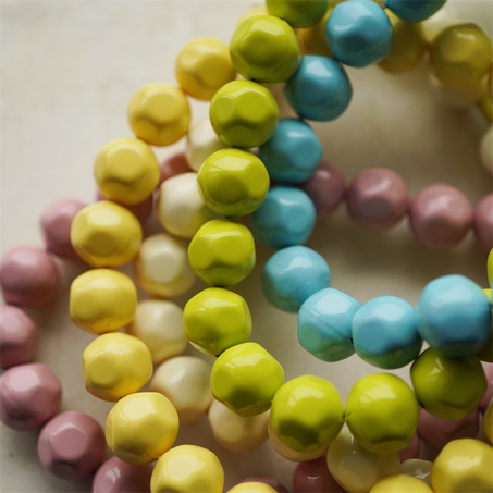 超轻盈彩色纯色多面异形珠中号涂装珠~日本进口高品质配件空心树脂珠 16MM 展会限定-3