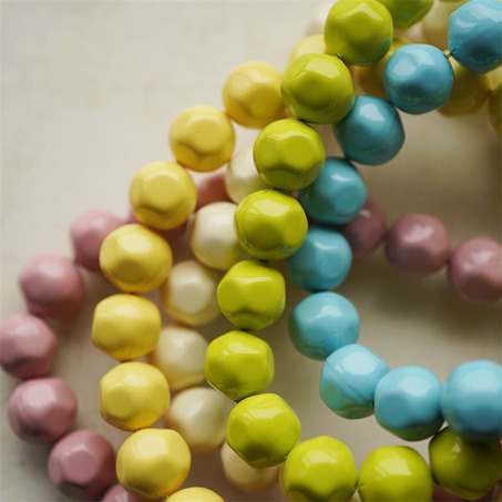 超轻盈彩色纯色多面异形珠中号涂装珠~日本进口高品质配件空心树脂珠 16MM 展会限定-4