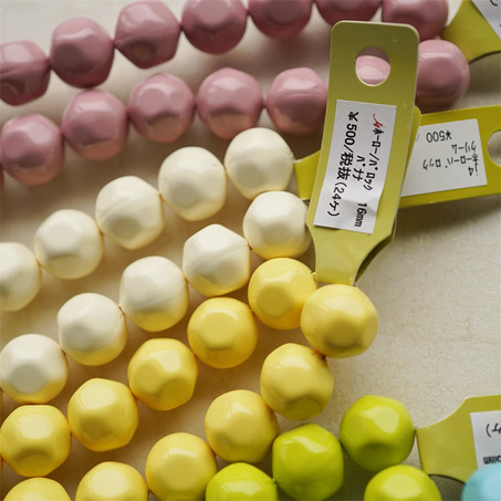 超轻盈彩色纯色多面异形珠中号涂装珠~日本进口高品质配件空心树脂珠 16MM 展会限定-6