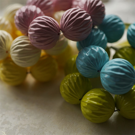 彩色多面波浪条纹可爱夸张涂装珠~日本进口高品质配件空心树脂珠  展会限定-10