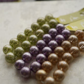 油画工芸风圆珠~日本高品质配件树脂珠 多规格入