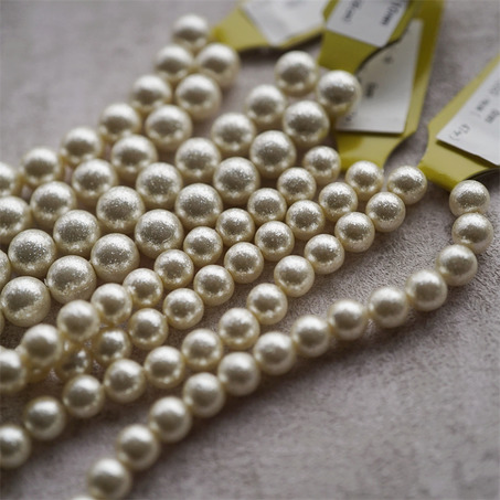 高级质感白色~质感星光闪粉珠日本进口高品质配件树脂珠-4