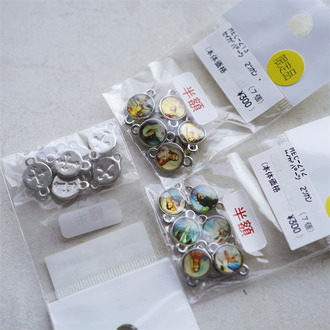 半价！限定款！！圣母天使巴洛克十字架银色金属连接环 日本高品质配件 10X15MM