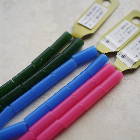 限定多色入！纯色细圆柱形~波子泡泡糖系列日本采购品牌配件树脂珠 8X20MM