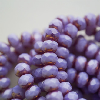 粉紫偏光金属光泽~切面扁圆捷克珠玻璃珠琉璃珠算盘珠隔珠 9X6MM