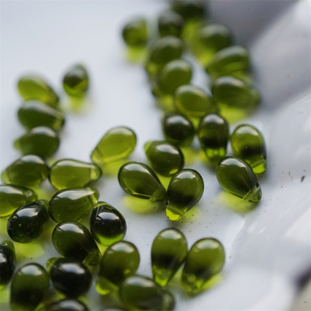 透明橄榄绿色~常规水滴珠捷克珠玻璃琉璃珠 6X9MM-3