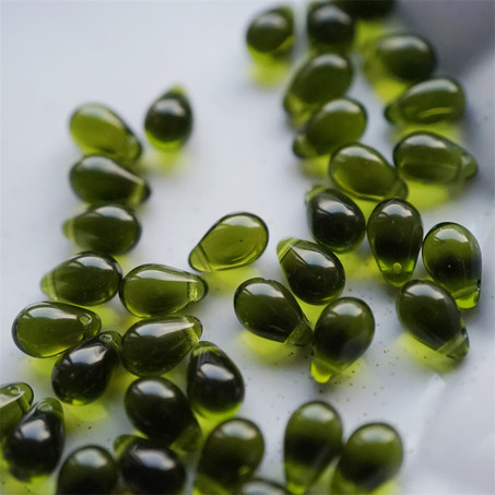 透明橄榄绿色~常规水滴珠捷克珠玻璃琉璃珠 6X9MM-5
