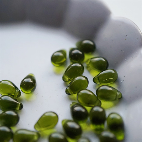透明橄榄绿色~常规水滴珠捷克珠玻璃琉璃珠 6X9MM-4
