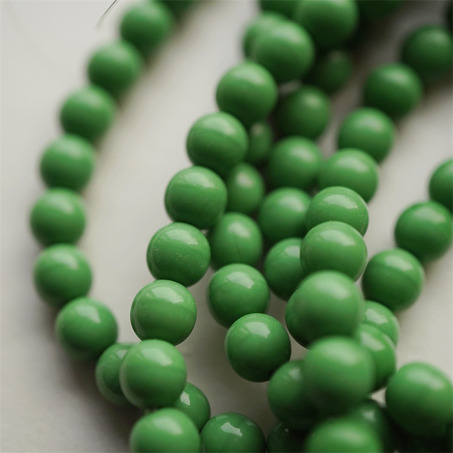 深绿色纯色百搭~捷克珠玻璃琉璃珠圆珠DIY材料 8MM