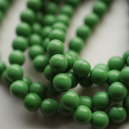 深绿色纯色百搭~捷克珠玻璃琉璃珠圆珠DIY材料 8MM-4