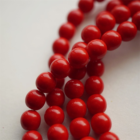 正红色纯色百搭~捷克珠玻璃琉璃珠圆珠DIY材料 8MM-3