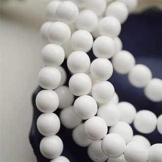 纯白色纯色百搭~捷克珠玻璃琉璃珠圆珠DIY材料 8MM