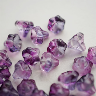 透明感鸢尾紫粉渐变~风铃花捷克珠玻璃琉璃 9MM