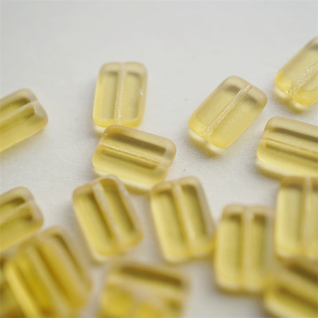 浅蜂蜜黄色~做旧边框长方玻璃捷克珠琉璃 12X8MM-3