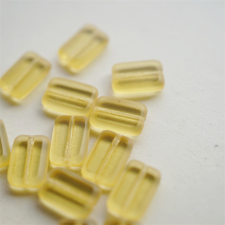 浅蜂蜜黄色~做旧边框长方玻璃捷克珠琉璃 12X8MM-4