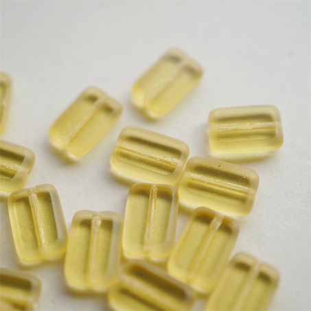 浅蜂蜜黄色~做旧边框长方玻璃捷克珠琉璃 12X8MM-5