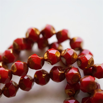 深红色系金属光泽感~切面扭扭立体异形小珠子捷克珠玻璃琉璃珠 9MM