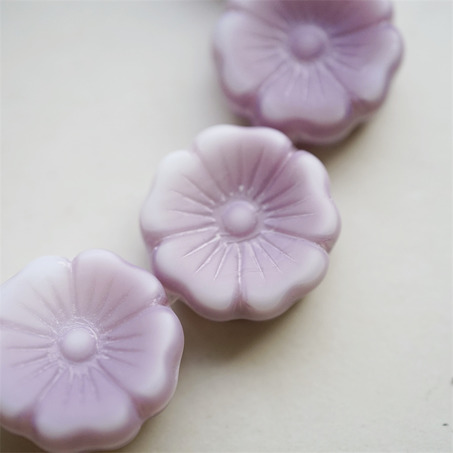 紫白色渐变雾面~夸张常规夏威夷花朵高定款分量感捷克珠玻璃琉璃珠 22MM-7