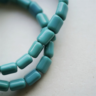 纯色质感松石绿色~迷你长方几何捷克珠玻璃琉璃 7X8MM