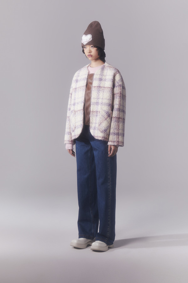 廓形圆领圈圈毛外套