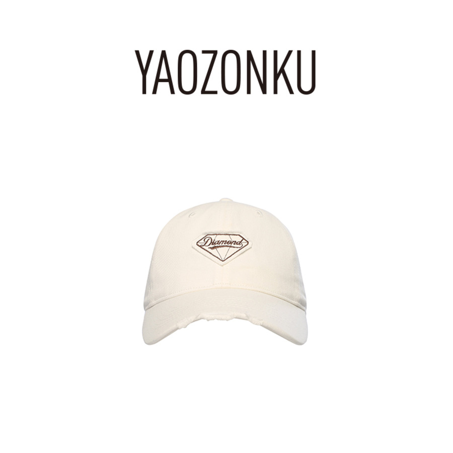 恒久钻石刺绣破洞棒球帽