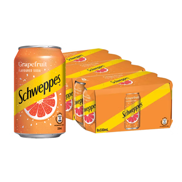 Schweppes Grapefruit Flavoured Soda 330ml*24_Guangzhou Grocery