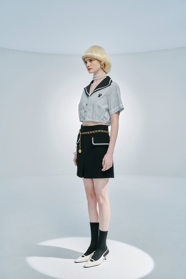 翻领海军风短衬衫