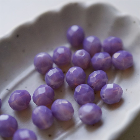 蛋白紫色渐变~切面枣形珠火磨珠捷克珠玻璃琉璃珠 8MM-2