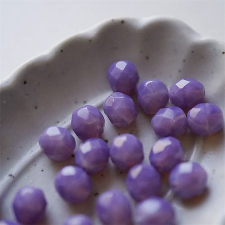 蛋白紫色渐变~切面枣形珠火磨珠捷克珠玻璃琉璃珠 8MM-5