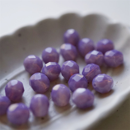 蛋白紫色渐变~切面枣形珠火磨珠捷克珠玻璃琉璃珠 8MM-6