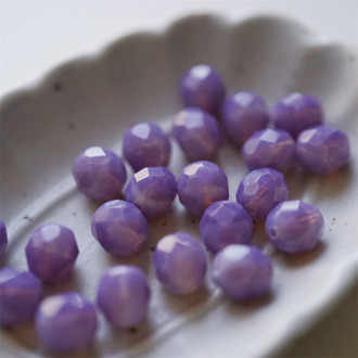 蛋白紫色渐变~切面枣形珠火磨珠捷克珠玻璃琉璃珠 8MM