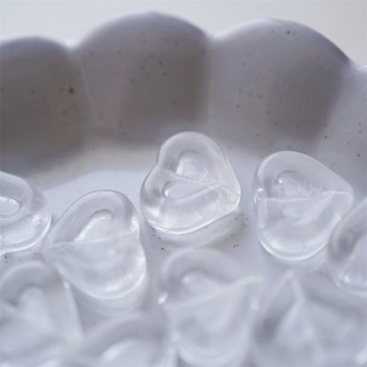 透明纯净水色~复古少女爱心桃心捷克珠玻璃珠琉璃珠 14X12MM