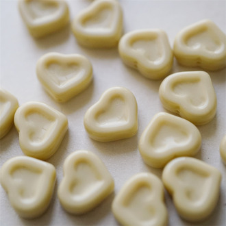 奶酪卡其色~复古少女爱心桃心捷克珠玻璃珠琉璃珠 14X12MM