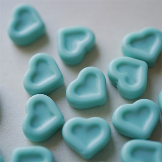 纯色松石绿调~复古少女爱心桃心捷克珠玻璃珠琉璃珠 14X12MM