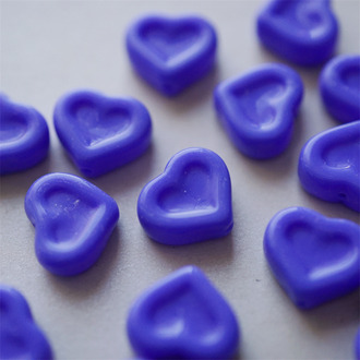 纯色普鲁士蓝~复古少女爱心桃心捷克珠玻璃珠琉璃珠 14X12MM