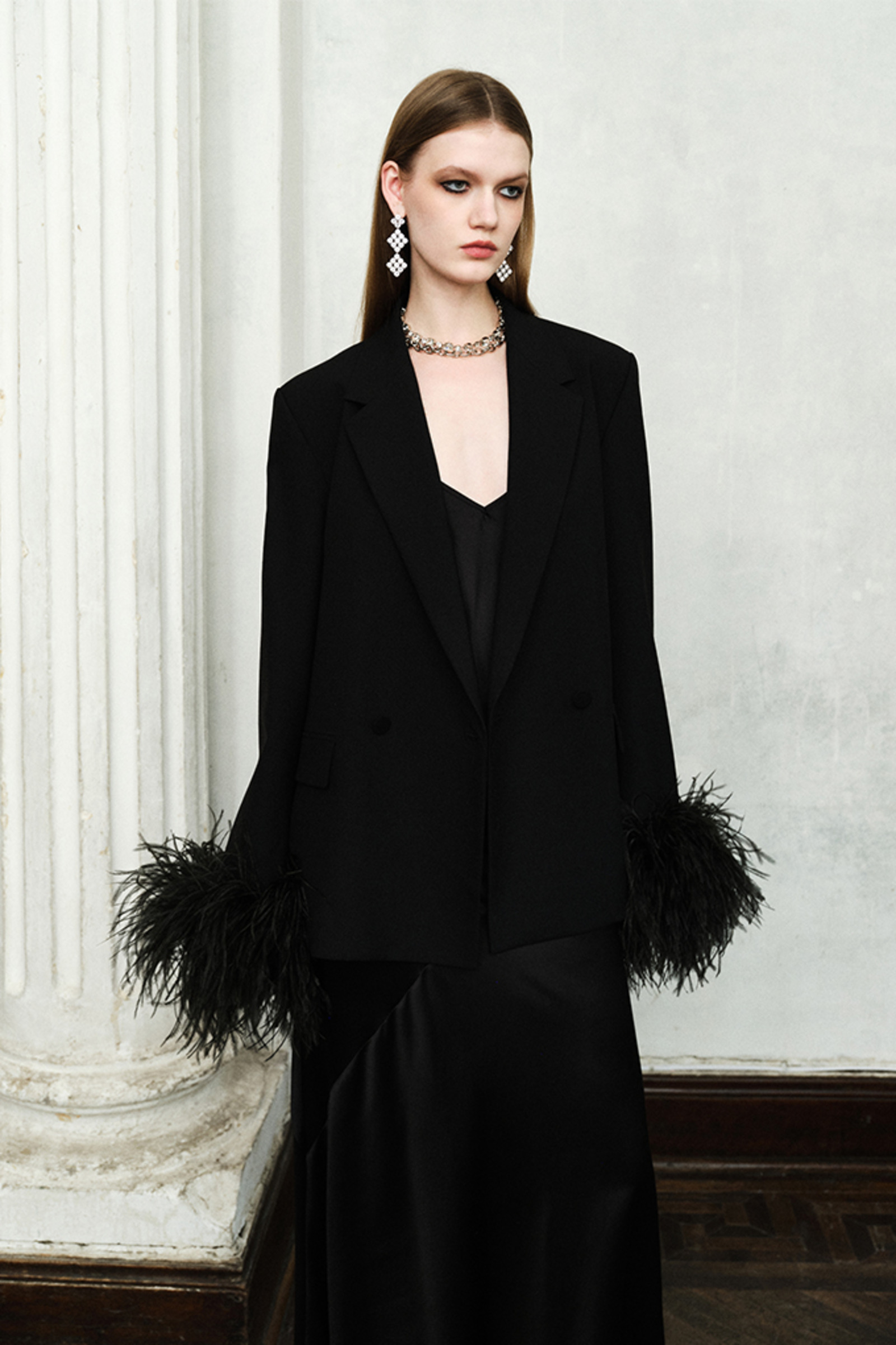 菱形坠饰锆石耳环-2