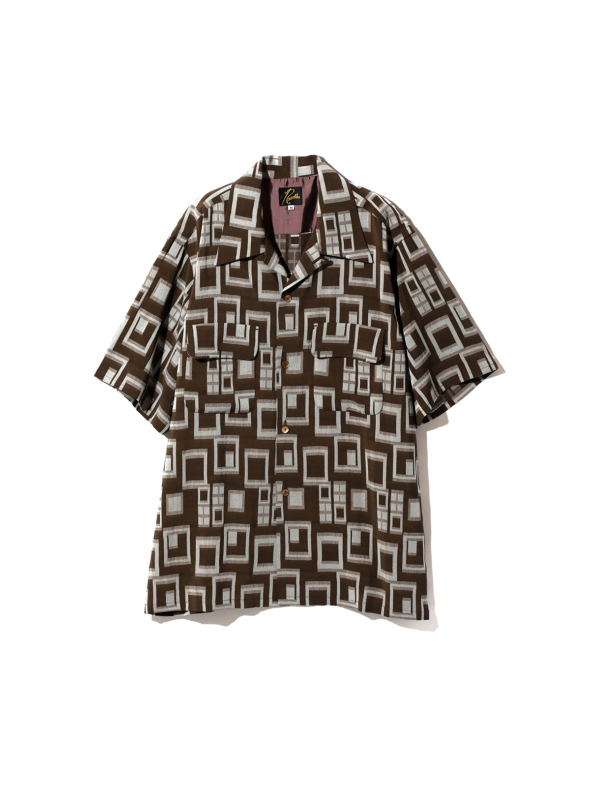 NEEDLES 23SS S/S Classic Shirt - R/PE/L Multi Block Jq.