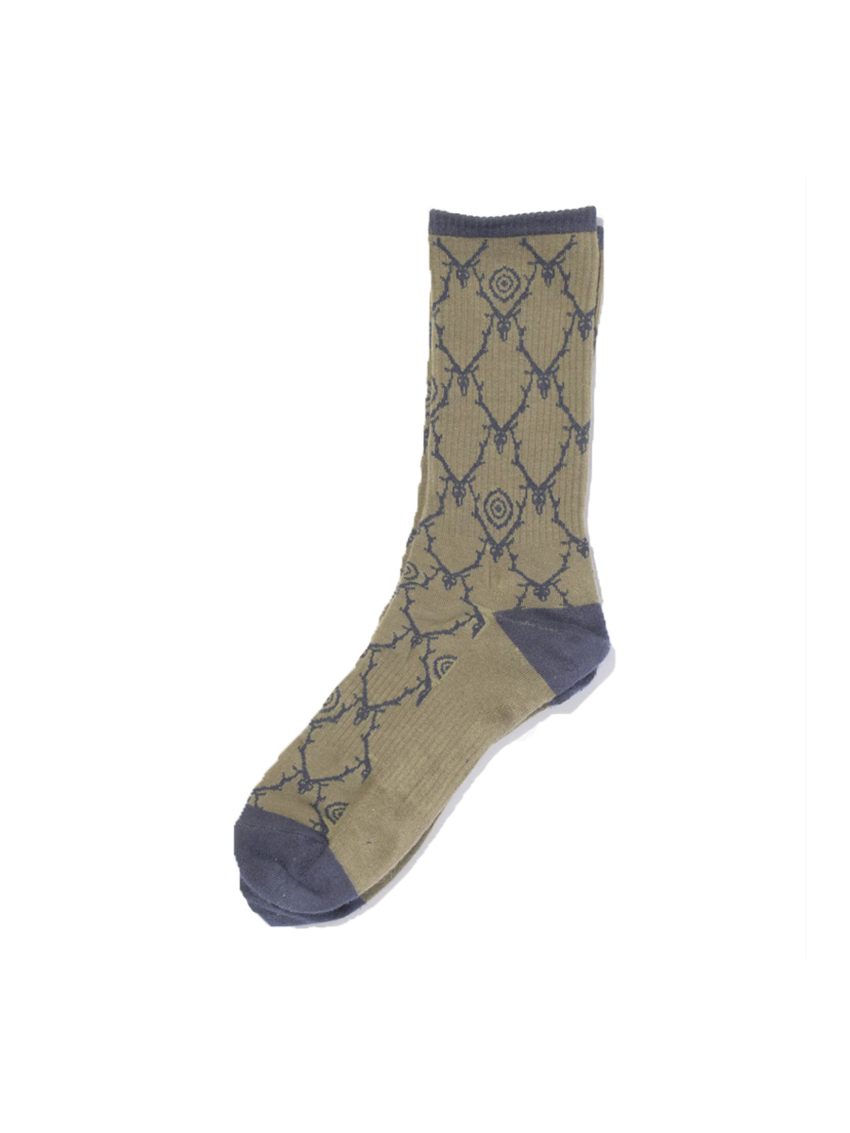 SOUTH2 WEST8 23SS Socks - Cotton Jq. / Skull Target