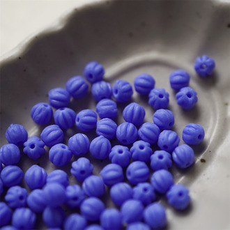 雾面深蓝色~迷你南瓜珠捷克珠玻璃琉璃珠 4MM