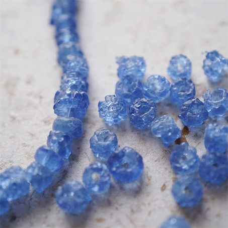 十枚入！冰川海盐蓝~不规则冰晶岩盐感手造环保玻璃珠西非贸易珠 尺寸约5X8MM-8