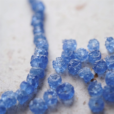 十枚入！冰川海盐蓝~不规则冰晶岩盐感手造环保玻璃珠西非贸易珠 尺寸约5X8MM-4