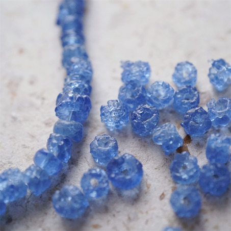 十枚入！冰川海盐蓝~不规则冰晶岩盐感手造环保玻璃珠西非贸易珠 尺寸约5X8MM-3