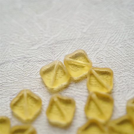透浅蜂蜜黄色~菱形方块捷克珠玻璃珠琉璃珠 12MM-1