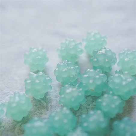 果冻青绿色~可爱金平糖星星糖日本进口灯工玻璃琉璃珠 尺寸约9MM