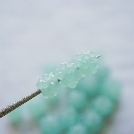 果冻青绿色~可爱金平糖星星糖日本进口灯工玻璃琉璃珠 尺寸约9MM-3