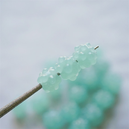 果冻青绿色~可爱金平糖星星糖日本进口灯工玻璃琉璃珠 尺寸约9MM-4