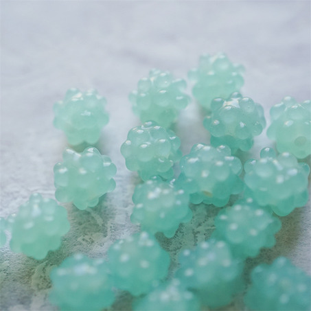 果冻青绿色~可爱金平糖星星糖日本进口灯工玻璃琉璃珠 尺寸约9MM-5