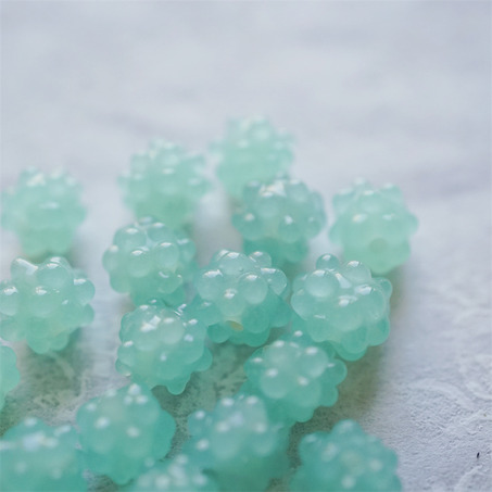 果冻青绿色~可爱金平糖星星糖日本进口灯工玻璃琉璃珠 尺寸约9MM-7