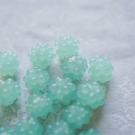 果冻青绿色~可爱金平糖星星糖日本进口灯工玻璃琉璃珠 尺寸约9MM-6