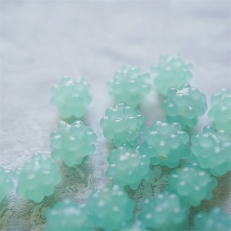 果冻青绿色~可爱金平糖星星糖日本进口灯工玻璃琉璃珠 尺寸约9MM-8